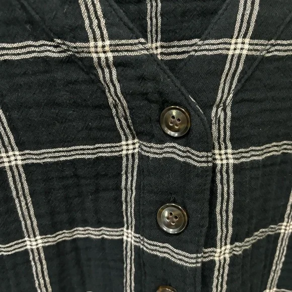 Madewell Windowpane Lightspun Evert Top Women’s Size Small - Picture 4 of 12